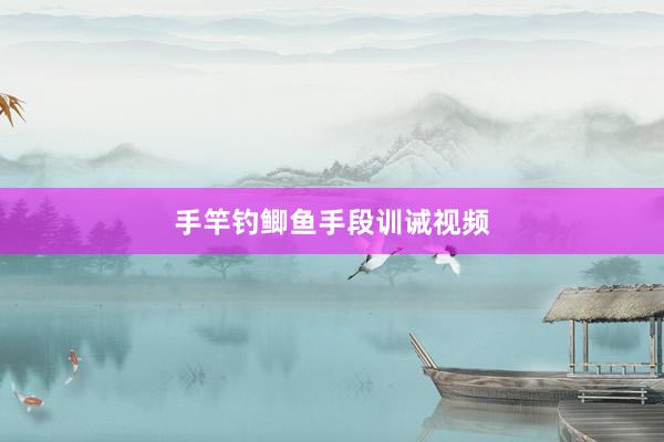 手竿钓鲫鱼手段训诫视频